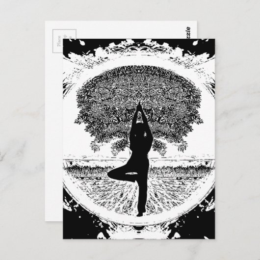 Yoga en Levensboom Briefkaart (Voorkant / Achterkant)