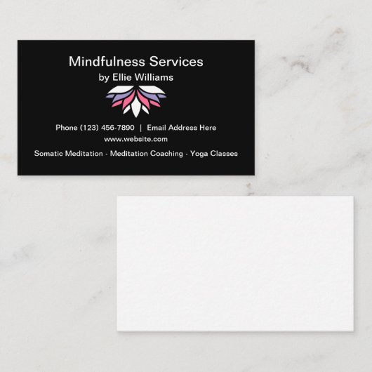 Yoga- en maligheidsklassen visitekaartje (Voorkant / Achterkant)