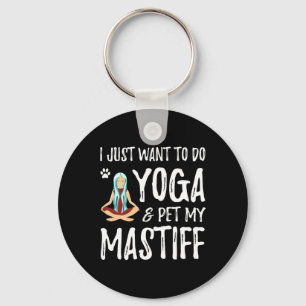Yoga en Mastiff voor grappig cadeau voor hondenmoe Sleutelhanger