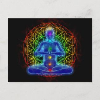 Yoga en meditatie - bloem van het leven briefkaart