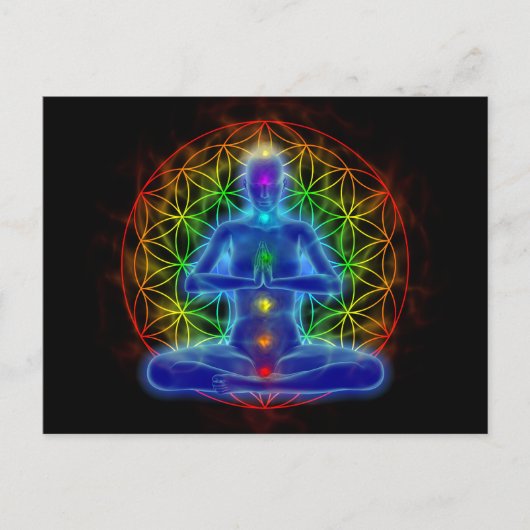 Yoga en meditatie - bloem van het leven briefkaart (Voorkant)