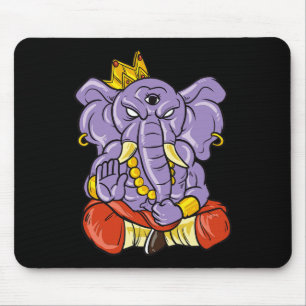 Yoga en meditatie Ganesh olifant met drie ogen Muismat