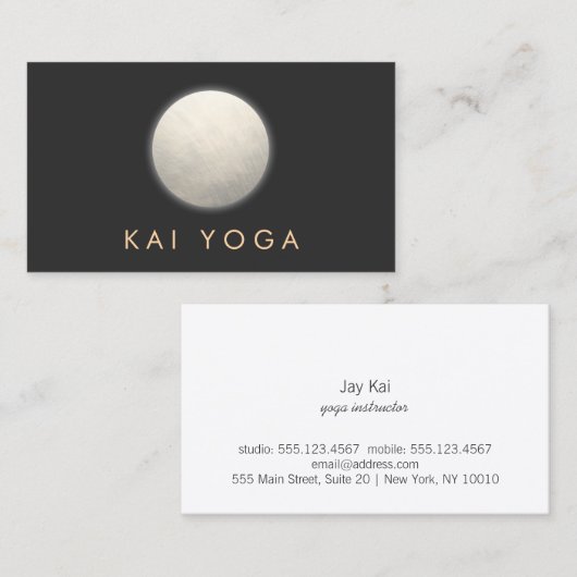 Yoga en Meditatie Leraar Zilveren Zen Cirkel Visitekaartje (Voorkant / Achterkant)