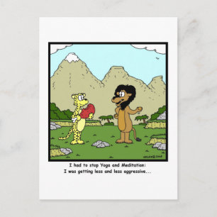 Yoga en Meditatie: Lion Cartoon Briefkaart