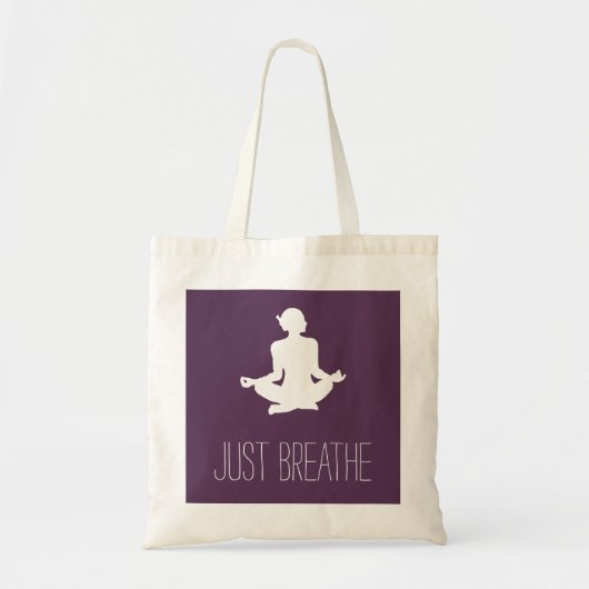 Yoga en Meditation Just Breathe Tote Bag (Voorkant)