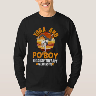 Yoga en Po'Boy-therapie Grappige Pilates-humor Yog T-shirt