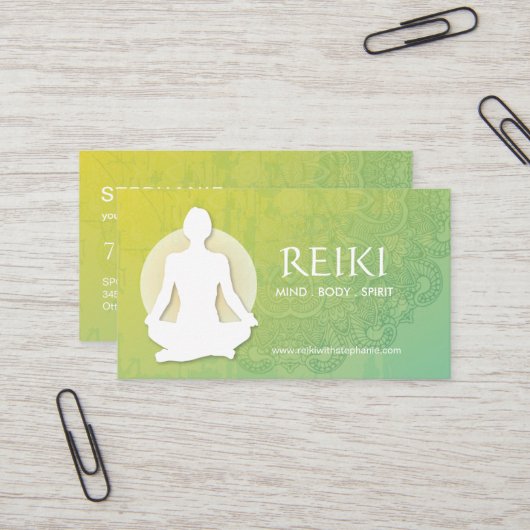 Yoga- en Reiki-Visitekaartjes Visitekaartje (Voorkant / Achterkant in situ)