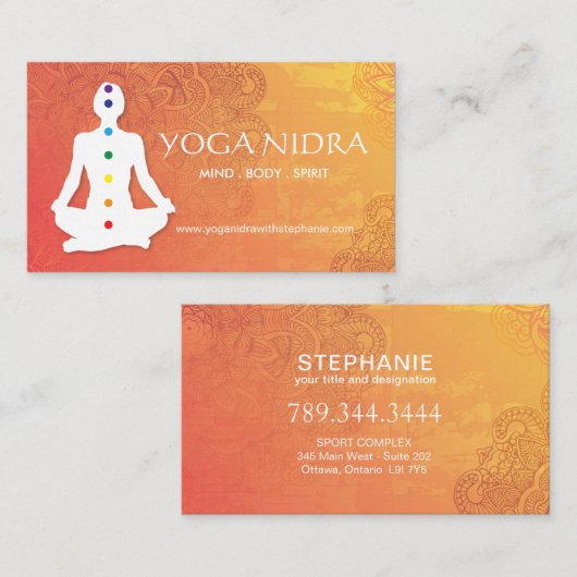 Yoga- en Reiki-Visitekaartjes Visitekaartje (Voorkant / Achterkant)