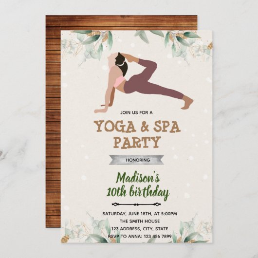 Yoga en uitnodiging tot het indienen van spa (Voorkant / Achterkant)