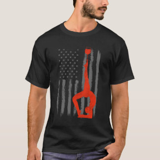 Yoga en Wijn -  Amerikaanse vlag voor Yoga T-shirt
