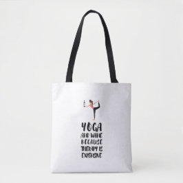 Yoga en wijn tote bag