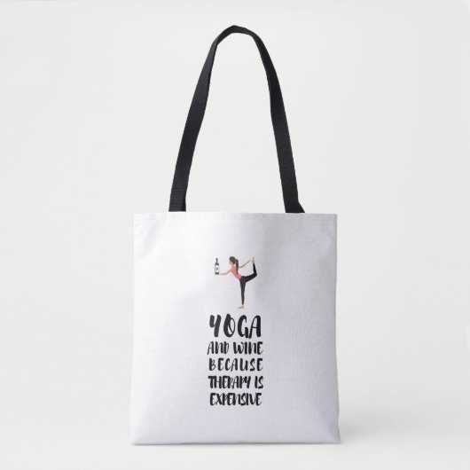Yoga en wijn tote bag (Voorkant)