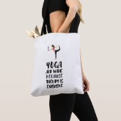 Yoga en wijn tote bag (Dichtbij)