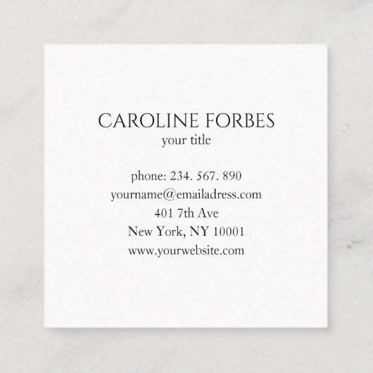 Yoga Energie Wellness Visitenkarte Vierkante Visitekaartje (Achterkant)