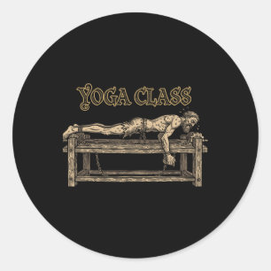 Yoga-enthousiast Tortuurrek Stretch Grappige Fitne Ronde Sticker