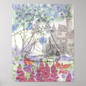 Yoga Fairy Castle Floral Collage Poster (Voorkant)