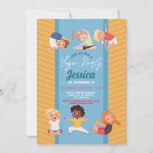 Yoga Feest Verjaardag Stretch Meisjes Plezier Kaart (Voorkant)