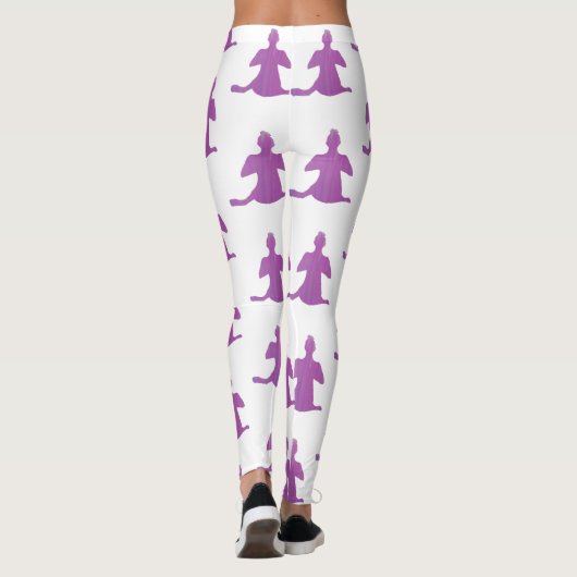 Yoga figuur, Sukhasana Pose, aangepaste Leggings (Achterkant)