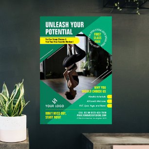 Yoga Fitness Lessen Trendy Foto Gym Marketing Poster