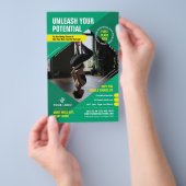Yoga Fitness Lessen Trendy Marketing Foto Gym Flyer (Hand)