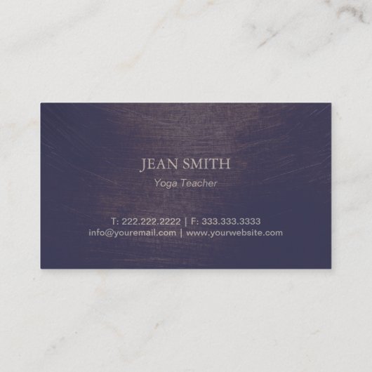Yoga & Fitness  Paarse Elegant Visitekaartje (Achterkant)