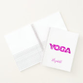 Yoga fitness paarse witte naam notitieboek (Binnen)