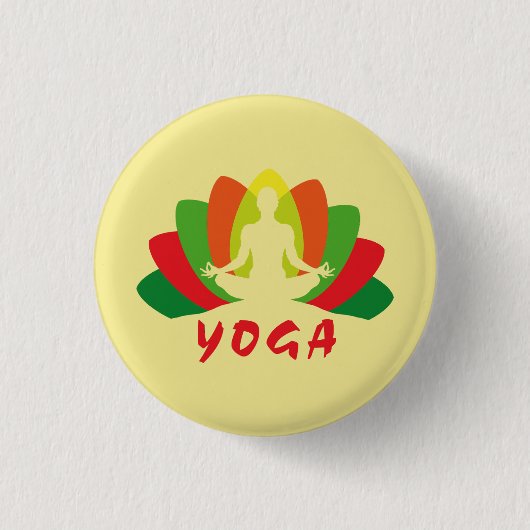 Yoga Flor de Loto Ronde Button 3,2 Cm (Voorkant)