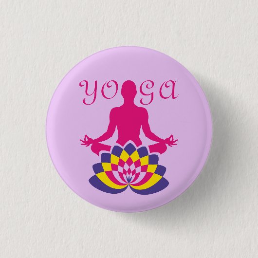 Yoga Flor de Loto Ronde Button 3,2 Cm (Voorkant)