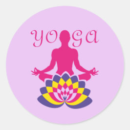 Yoga Flor de Loto Ronde Sticker