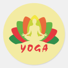 Yoga Flor de Loto Ronde Sticker
