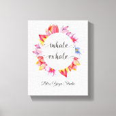 Yoga Floral Inhale Exhale Quote Canvas Afdruk (Voorkant)