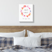 Yoga Floral Inhale Exhale Quote Canvas Afdruk (Insitu (Slaapkamer))