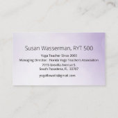 Yoga Flow Lifestyle Center Visitekaartje (Achterkant)