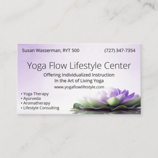 Yoga Flow Lifestyle Center Visitekaartje (Voorkant)