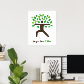 Yoga for Life, Warrior Pose, Tree Poster (Thuiskantoor)
