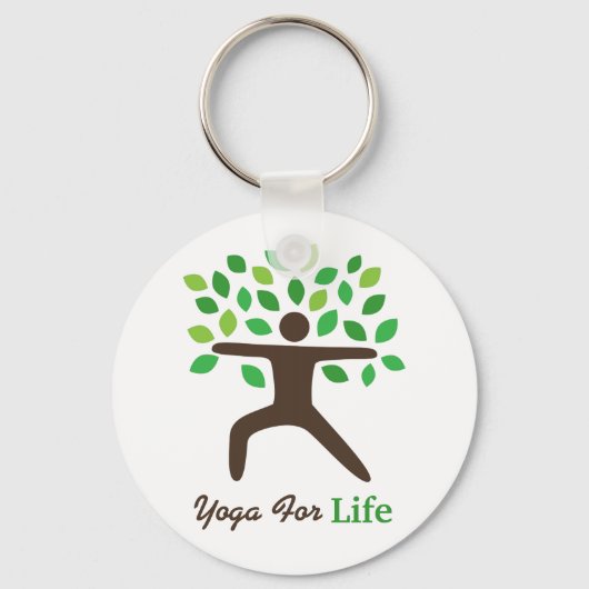 Yoga for Life Warrior Pose Tree Yogi Sleutelhanger (Voorkant)