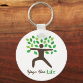 Yoga for Life Warrior Pose Tree Yogi Sleutelhanger (Voorkant)