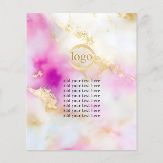Yoga Foto Logo Abstracte Waterverf Roze Goud Flyer (Achterkant)