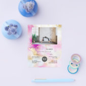 Yoga Foto Logo Abstracte Waterverf Roze Goud Flyer (Enkel)