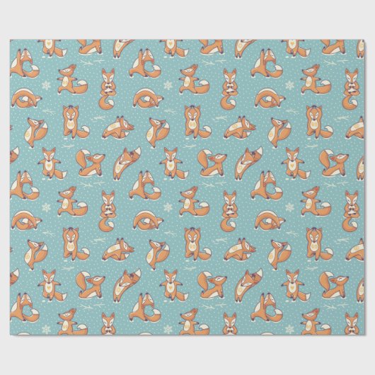 Yoga Foxes Cadeaupapier (Vlak)
