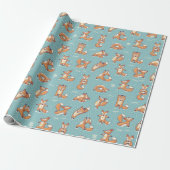 Yoga Foxes Cadeaupapier (Uitgerold)