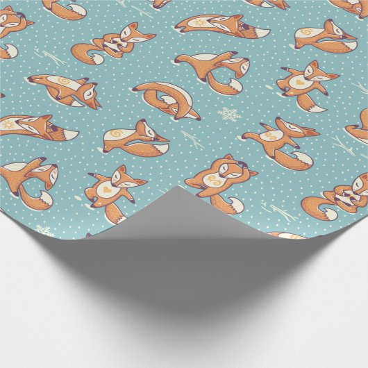 Yoga Foxes Cadeaupapier (Hoek)