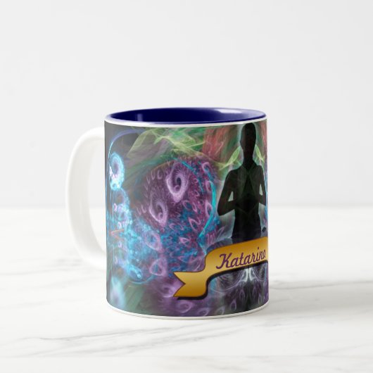 Yoga Fractal Magic Spiritueel Art Mok (Voorkant links)