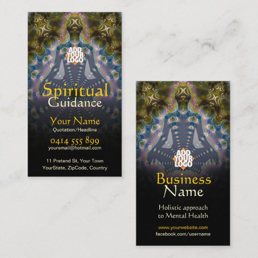 Yoga Fractal Spiritueel Guidance Holistic Visitekaartje (Voorkant / Achterkant)