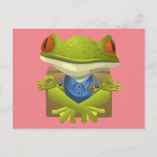 Yoga Frog Briefkaart (Voorkant)