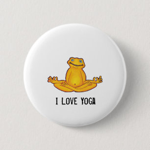 Yoga Frog - I Love Yoga, Moments of Zen Ronde Button 5,7 Cm