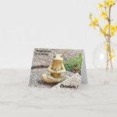 Yoga Frog Loves Chocolate Folded Wenskaart Kaart (Gele Bloem)