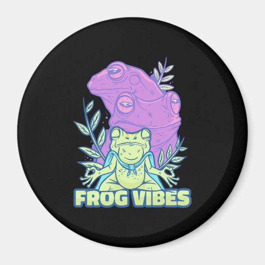 Yoga Frog Vibes Magneet (Voorkant)