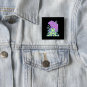 Yoga Frog Vibes Vierkante Button 5,1 Cm (In situ)