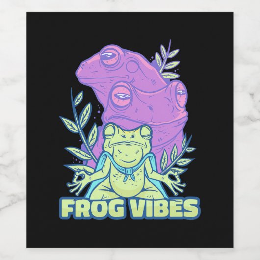 Yoga Frog Vibes Wijn Etiket (Enkel label)